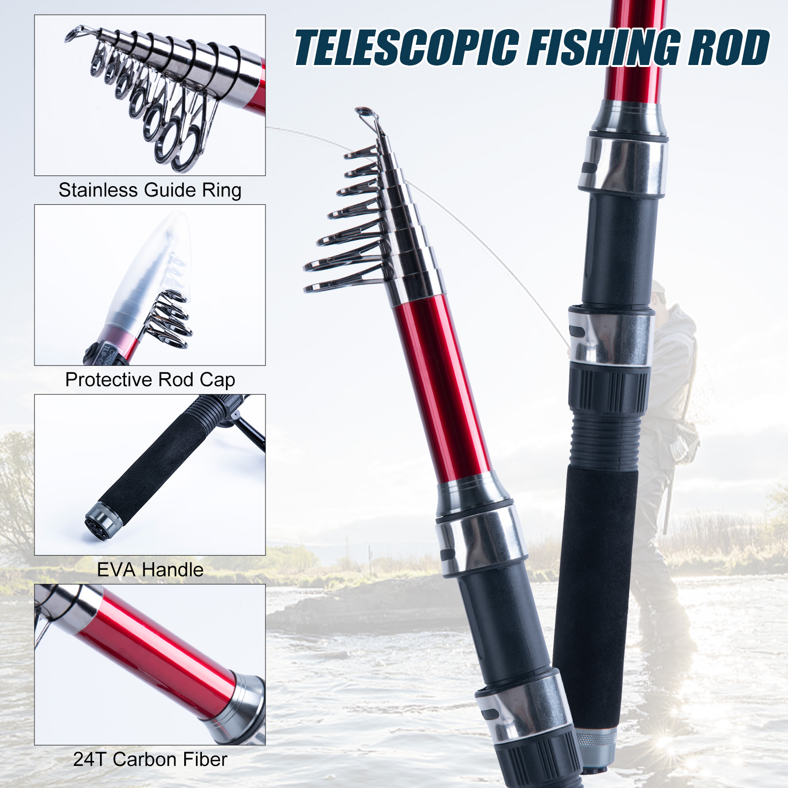 Goture Telescopische hengel- e - Fishing Rod Carbon Fiber recensie en prijs